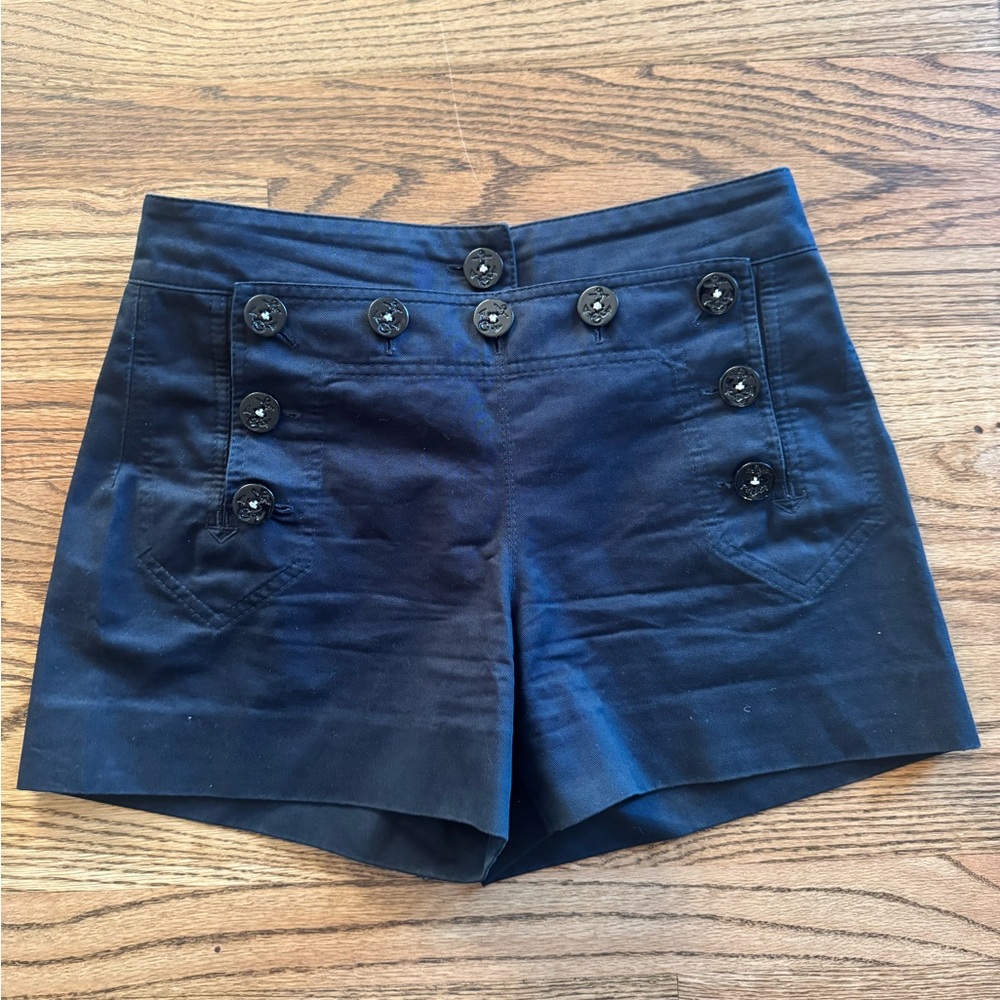 Dolce & Gabbana Navy Buttoned High Waist Shorts